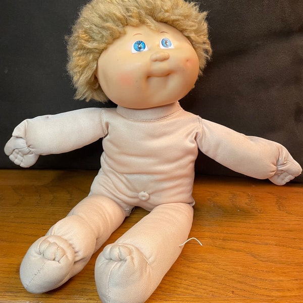 Vintage Coleco Cabbage Patch Kid Doll 1982 Blonde Hair Blue Eyes