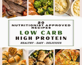 20 Healthy, High-Protein, Low-Carb, Recipes. Delicious, Simple, Whole Food Ingredients! (Instant PDF download)