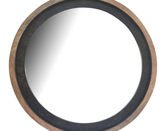 Round Wooden Mirror