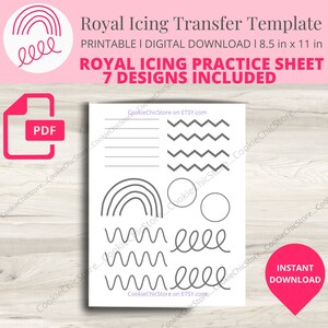 Piping Practice Sheet, Royal Icing Practice Sheet, Practice Piping ...