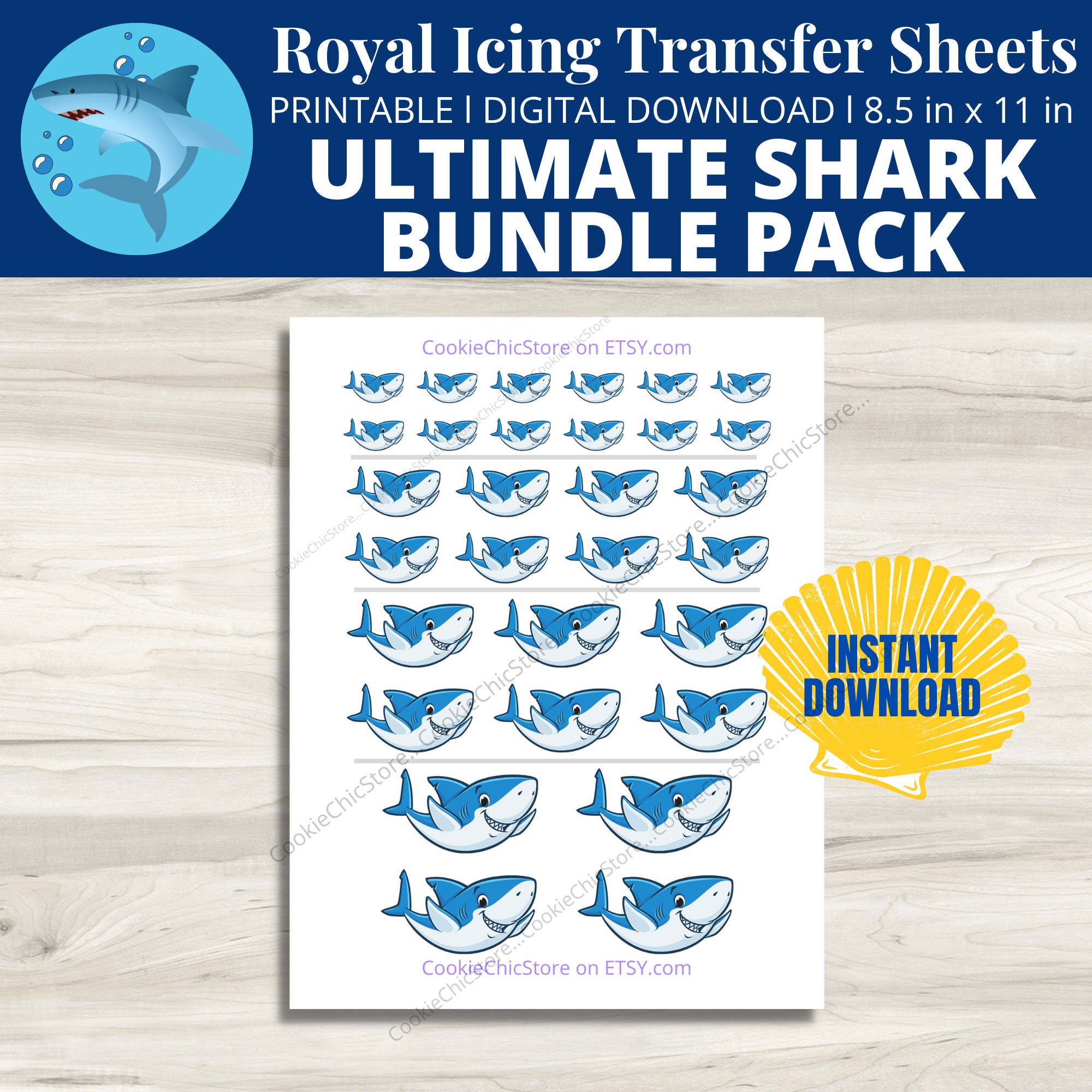 Hoja de transferencia de glaseado real de tiburón, plantilla de glaseado  real de playa, aleta de tiburón boca de tiburón salvavidas de pelota de  playa Transferencias de galletas imprimibles PDF - Etsy México, image size:2000x2000