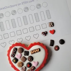Chocolate Transfer Sheet: Hearts. 17 sheets per pack. 