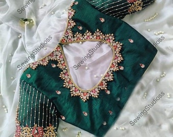 gold blouse work designs