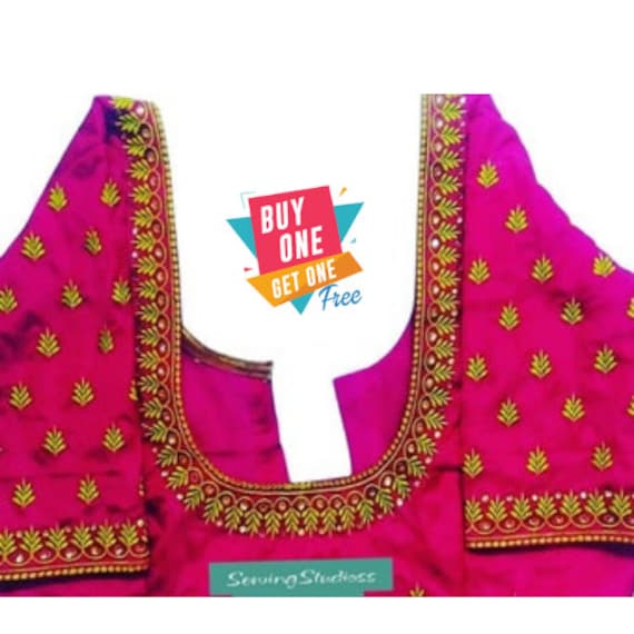 Handmade Embroidery Maggam Work Blouse With Heavy Design Back Etsy India