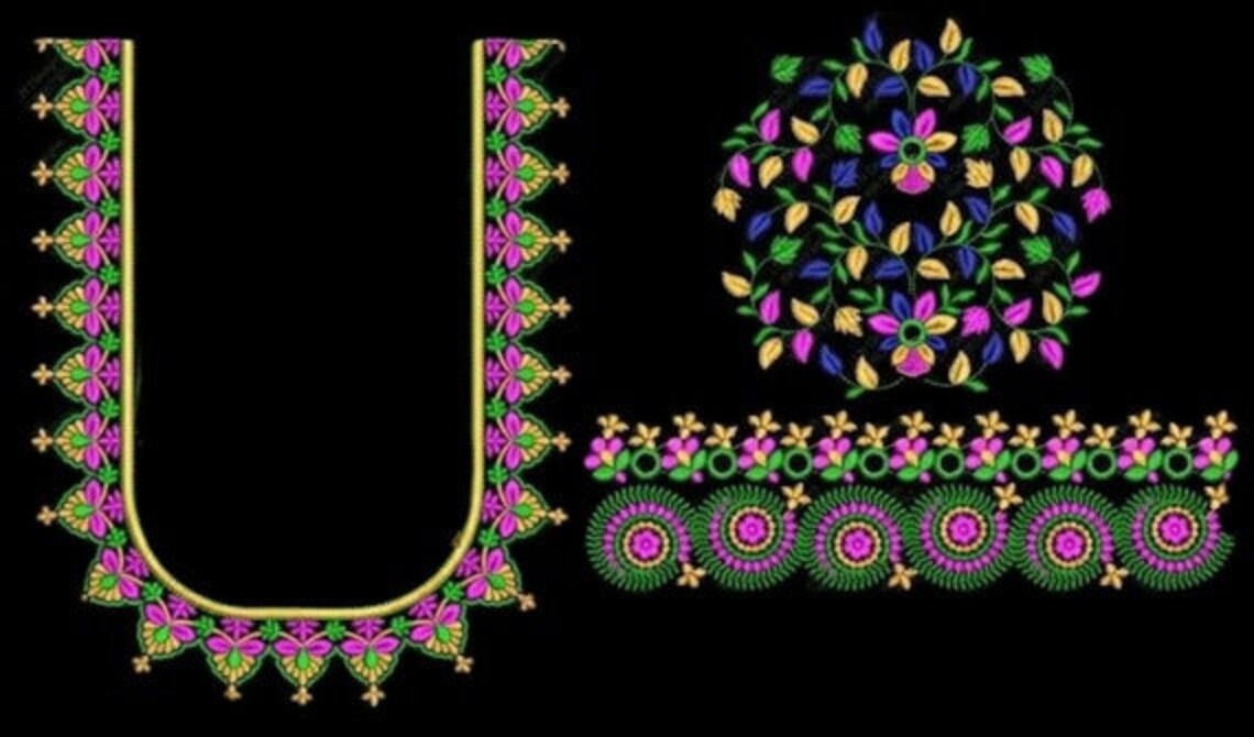 Handmade Embroidery Maggam Work Blouse With Heavy Design Back Etsy India