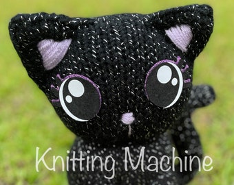Black Kitty Knitting Machine Pattern PDF Only Addi Sentro