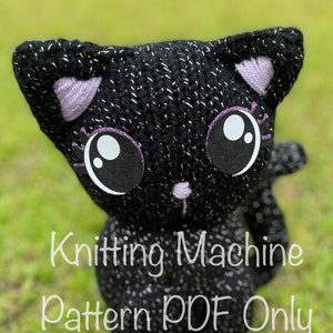 Black Kitty Knitting Machine Pattern PDF Only Addi Sentro