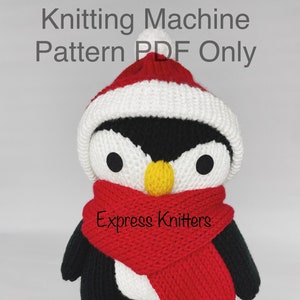 Christmas Penguin Standing Penguin Knitting Machine Pattern PDF ONLY Addi Sentro