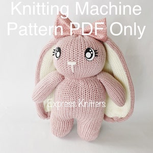 Bunny-Floppy Ears Knitting Machine Pattern PDF ONLY