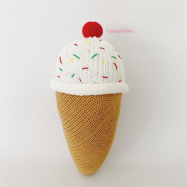 Giant Ice Cream Cone Knitting Machine Pattern PDF ONLY Addi Sentro