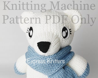Polar Bear Knitting Machine Pattern PDF ONLY Addi Sentro