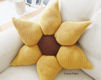 Sunflower Pillow Knitting Machine Pattern PDF ONLY Addi Sentro