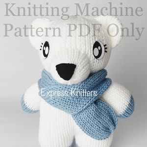 Polar Bear Knitting Machine Pattern PDF ONLY Addi Sentro