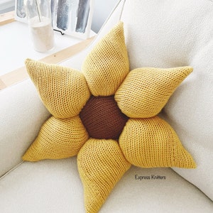 Sunflower Pillow Knitting Machine Pattern PDF ONLY Addi Sentro image 1