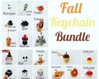 Fall Keychain Bundle Knitting Machine Pattern PDF ONLY Addi Sentro