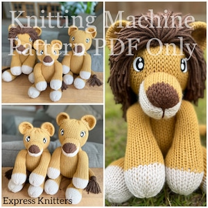 Lion Pride Family Knitting Machine Pattern PDF ONLY Addi Sentro