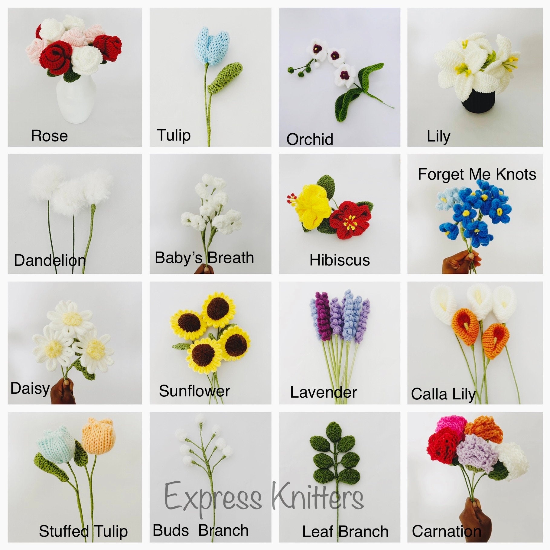 Flower Collection Knitting Machine Pattern PDF ONLY - Etsy Flower Collection Knitting Machine Pattern PDF ONLY - Etsy