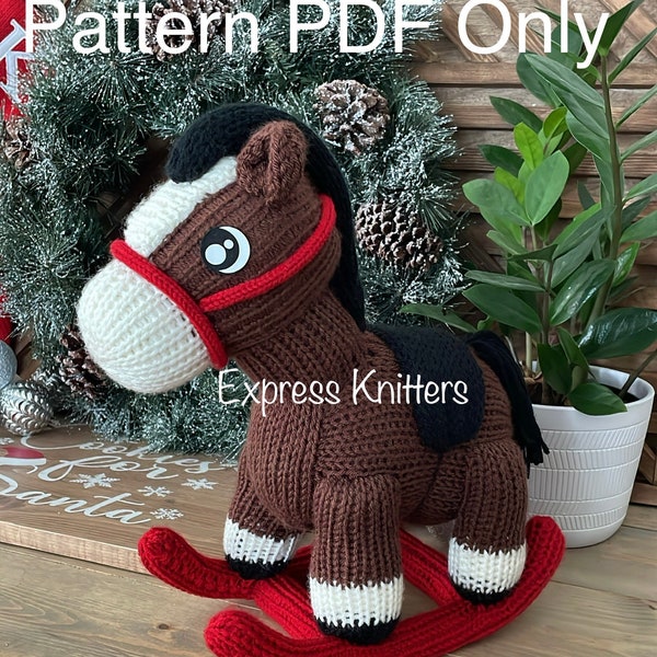 Rocking Horse- Knitting Machine Pattern PDF ONLY-Addi Sentro