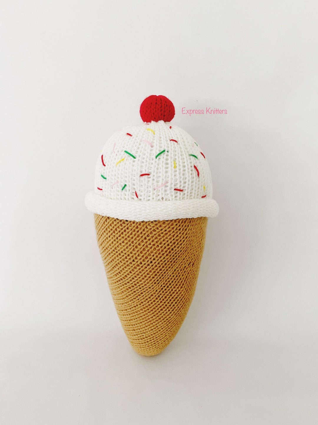 Giant Ice Cream Cone Knitting Machine Pattern PDF ONLY Addi Sentro Etsy