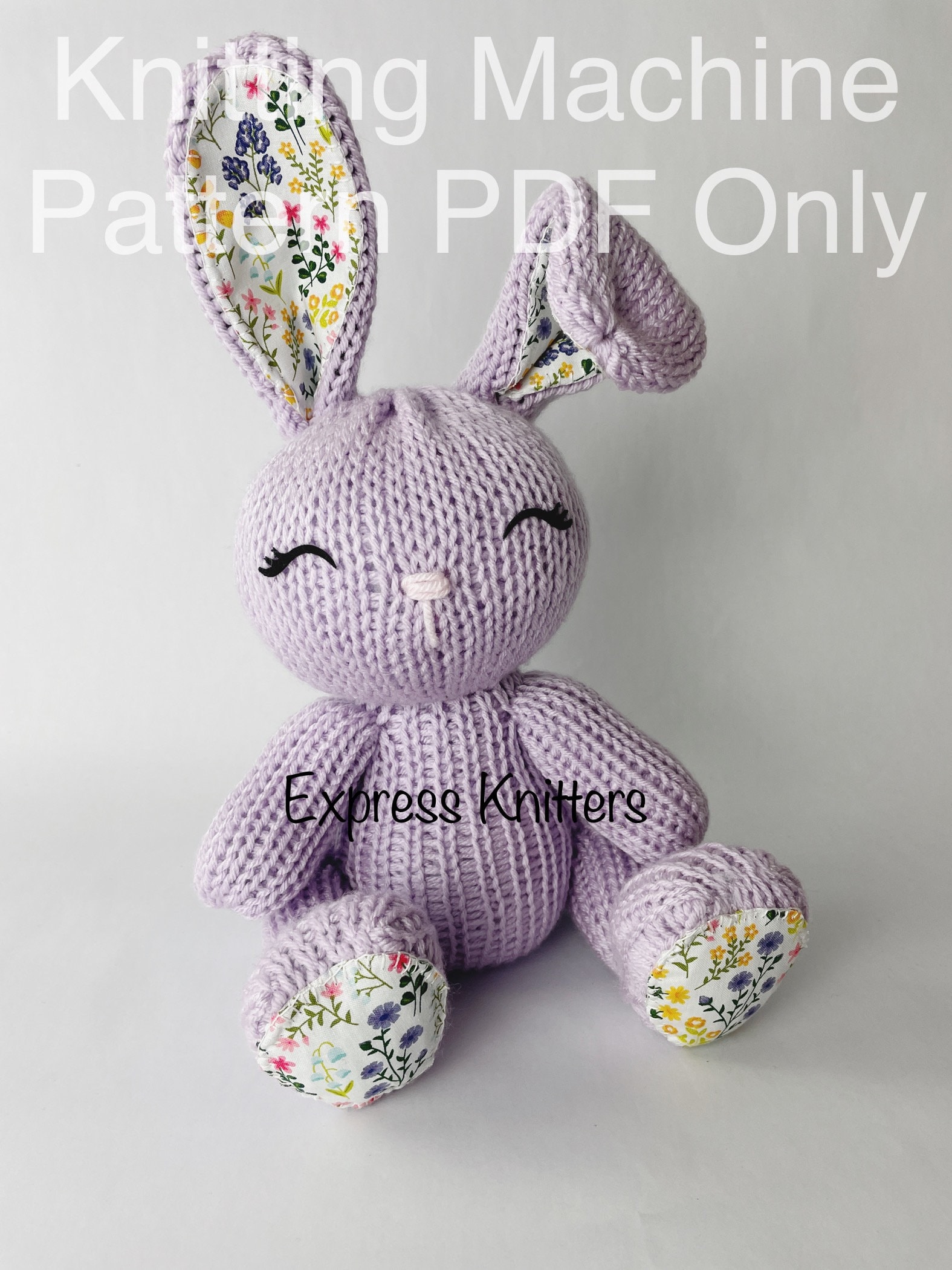 Floppy Ear Bunny Knitting Machine Pattern Addi Knitting Machine Bunny  Sentro Knitting Machine Pattern 40, 46, 48-needle Compatable 