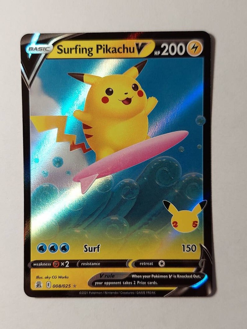 pokemon 25th anniversary surfing pikachu