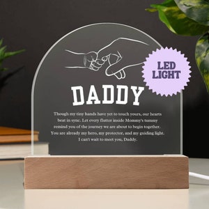 Caro papà Targa acrilica LED, Regalo sentimentale per il primo papà, Regalo per la prima festa del papà, Regalo per il nuovo papà, Regalo per il futuro papà, Papà in attesa
