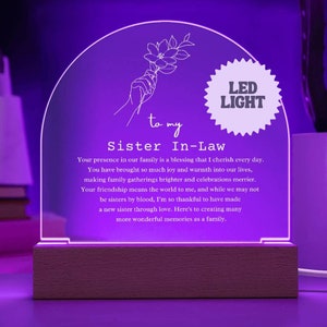 To My Sister In Law Acrylic Arch, Sister In Law Gift, Gift for Sister In Law, Sister In Law Gifts, Future Sister In Law, Bonus Sister Gift