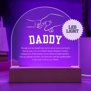 Targa acrilica LED Dear Daddy, regalo sentimentale per il papà, primo regalo per la Festa del papà, regalo per neopapà, regalo per diventare papà, papà in attesa