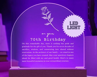 70th Birthday Acrylic Arch, 70th Birthday Gift for Mom, Grandma 70th Gift,  70th Birthday Decoration, 70th Birthday Gifts, Gifts for Her