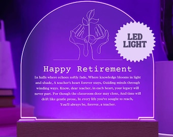 Teacher Retirement Plaque, Teacher Retirement Gift, Gift for Mentor, Gift for Boss, Retirement Gift, Teacher Appreciation Farewell Gift