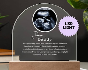 Personalized Ultrasound LED Plaque, Dear Daddy Gift