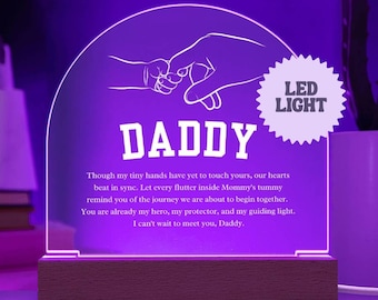 Dear Daddy LED Acrylic Plaque, New Dad Gift