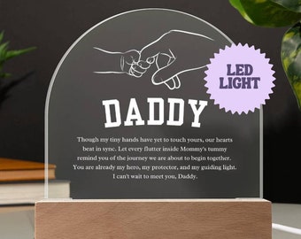 Dear Daddy LED Acrylic Plaque, Sentimental 1st Time Dad Gift, First Father's Day Gift, New Dad Gift, Soon to be Daddy Gift, Expectant Dad