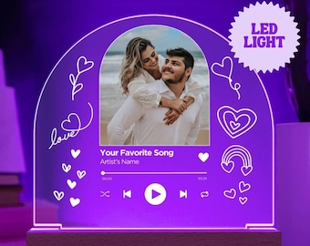 Personalized Music Plaque, Acrylic Song Night Light