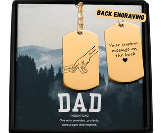 Cadeau porte-clé papa personnalisé, porte-clé prénom papa et enfant, premier cadeau papa, premier cadeau de fête des pères, cadeau nouveau papa, cadeau de bientôt papa