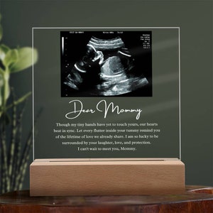 Dear Mommy Personalized Ultrasound Photo LED Acrylic Plaque, First Time ...