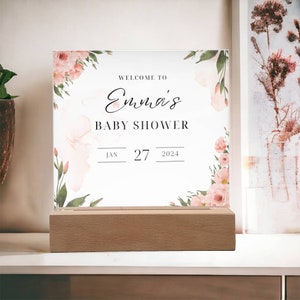 Custom Baby Shower Welcome Sign, Acrylic Baby Shower Sign, Baby Girl Baby Shower Sign, Baby Boy Baby Shower Sign, Baby Sprinkle Decor
