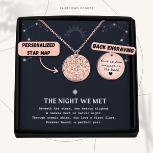 Collana con mappa stellare personalizzata, Collana anima gemella, Mappa stellare anniversario, Regalo mappa stellare, Data mappa stellare, Regalo anniversario mappa stellare personalizzata