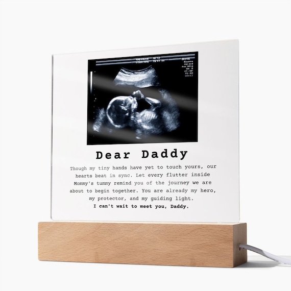 Dear Daddy Personalized Ultrasound Photo LED Acrylic Plaque, 1st Time Dad  Gift, First Father's Day Gift, New Dad Gift, Soon to be Daddy Gift