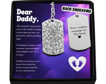 Dear Daddy Personalized Keychain Gift from Newborn, 1st Time Dad Gift, First Father's Day Gift, New Dad Gift, Soon to be Daddy Gift