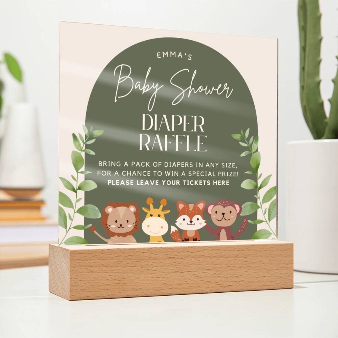 Personalized Diaper Raffle Acrylic Sign, Baby Shower Decor - Etsy