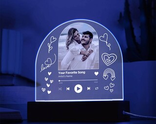 Targa Spotify Personalizzata In Vetro Acrilico Con Luce Notturna: Regalo Unico Con Codice Canzone Per Bambini E Adulti