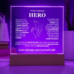Feuerwehrmann Ruhestand LED Plakette, Feuerwehrmann Ruhestand Geschenk, Ruhestand Plakette, emt Geschenke, Feuerwehrmann Geschenke für ihn, Ruhestand Geschenke