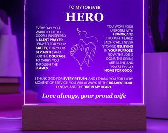 Placa LED de jubilación de bombero, regalo de jubilación de bombero, placa de jubilación, regalos para técnicos de emergencias médicas (EMT), regalos de bombero para él, regalos de jubilación