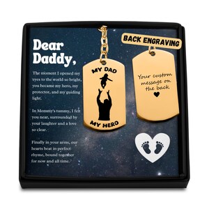 Mein Vater, mein Held personalisierte Schlüsselanhänger von Neugeborene, 1. Mal Papa Geschenk, erste Vatertagsgeschenk, neue Papa Geschenk, bald Papa Geschenk