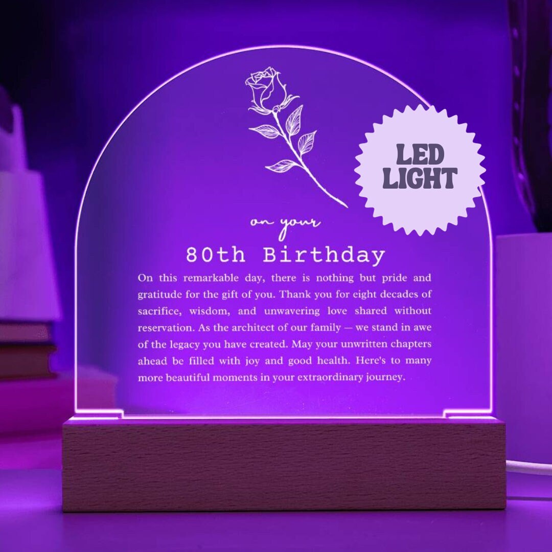 80th Birthday Gift Acrylic Arch, 80th Birthday Gift for Mom, Grandma — free download