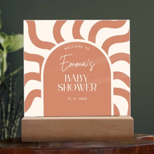 Sinal de boas-vindas personalizado para chá de bebê, sinal acrílico de chá de bebê, sinal de chá de bebê para meninas, sinal de chá de bebê menino, decoração de polvilhar bebê