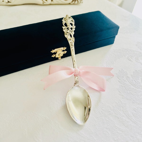 925 Sterling Silver Handmade Baby Spoon/Baby Spoon/Coffee&Tea Spoon/Wedding Gift/Christening/Baptism Gift/Baby Shower Gift/Baby Girl Gift