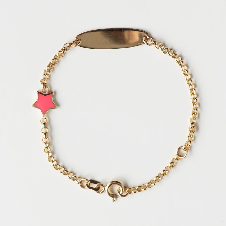 14K Solid Gold Baby Girl Name Bracelet/newborn Gift/gold Name Bracelet