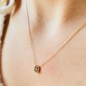 14k Solid Gold Clover Necklace/Birthday Gift/Wedding Gift/Minimalist Jewellery/Real Gold Clover Pendant/Anniversary Gift